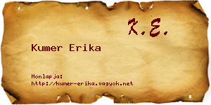 Kumer Erika névjegykártya