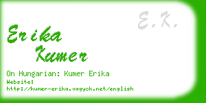 erika kumer business card